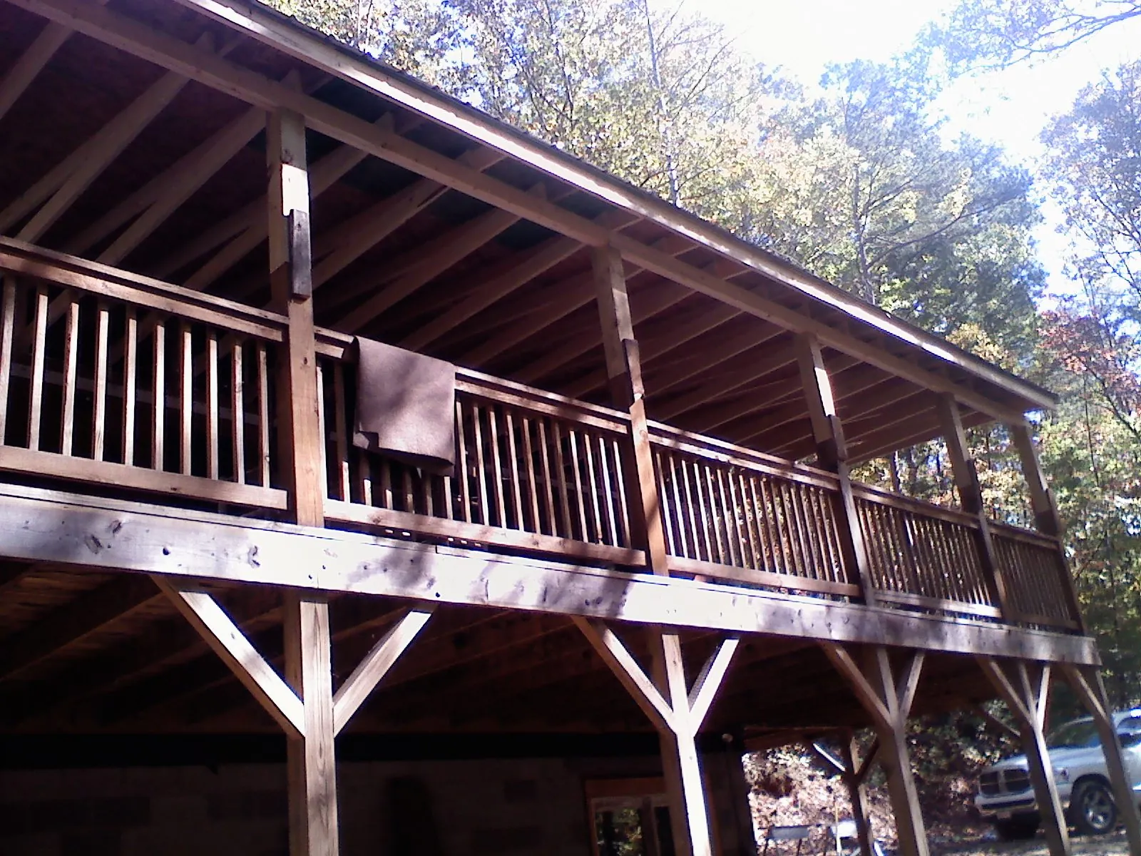 Timber framing under a new elevated porch and deck — Roof Leak Repair in Penn Run by Roofing Brothers